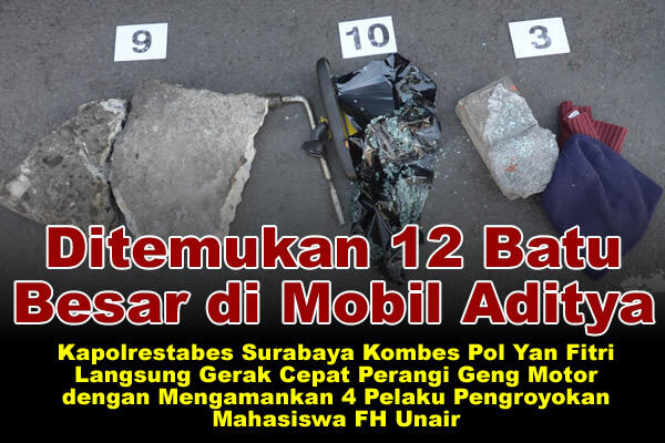 Ditemukan 12 Batu Besar di Mobil Aditya 