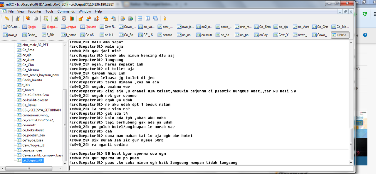 Gw diajak &quot;gituan&quot; ama maho di mIRC
