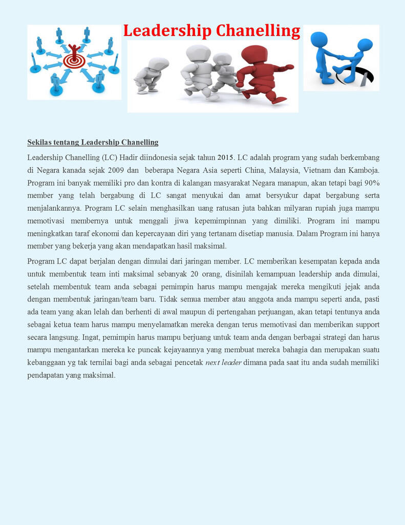 -- Leadership Chanelling -- (Hanya 130.000 Rupiah sekali seumur hidup)