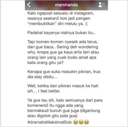 Lagi-lagi Marshanda Bikin Heboh Karna Curhat di Instagram
