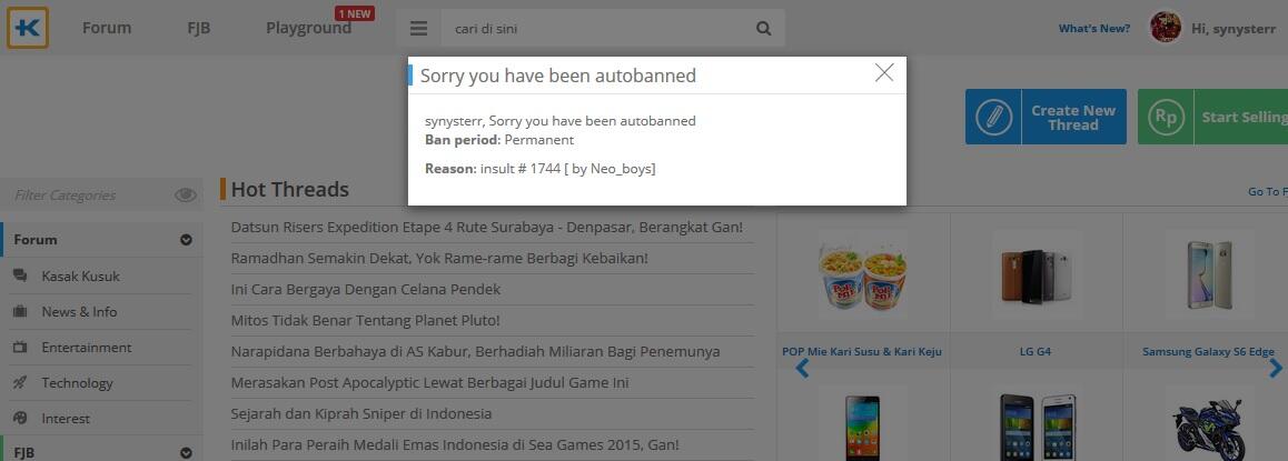 Banned permanen oleh Neo_Boys