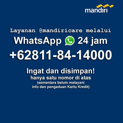 Layanan WhatsApp Contact Center Bank Mandiri