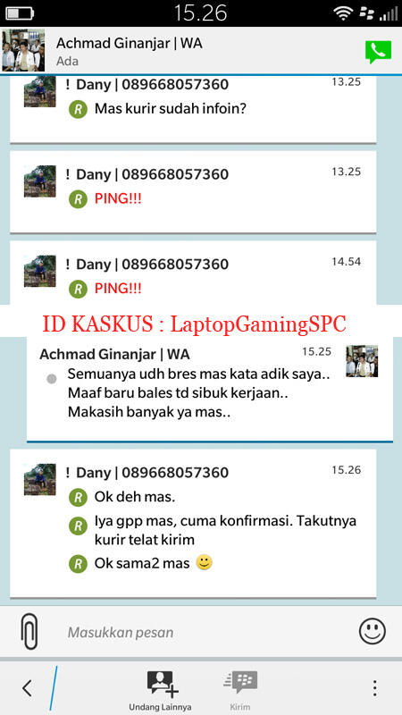 Testimonial dan Feedback > GamerJakarta.com - Laptop Gaming Specialist
