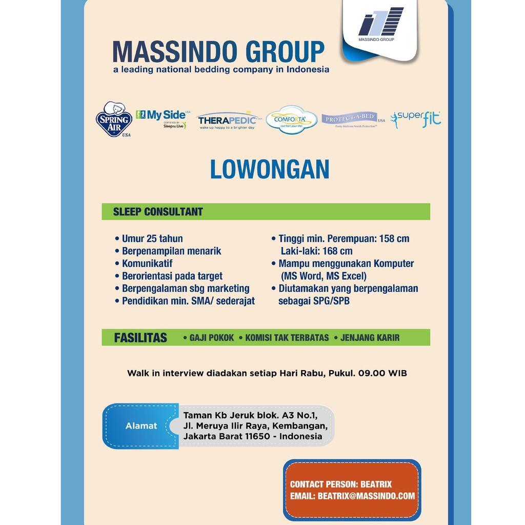 Lowongan Sleep Consultant (SPG/SPB)