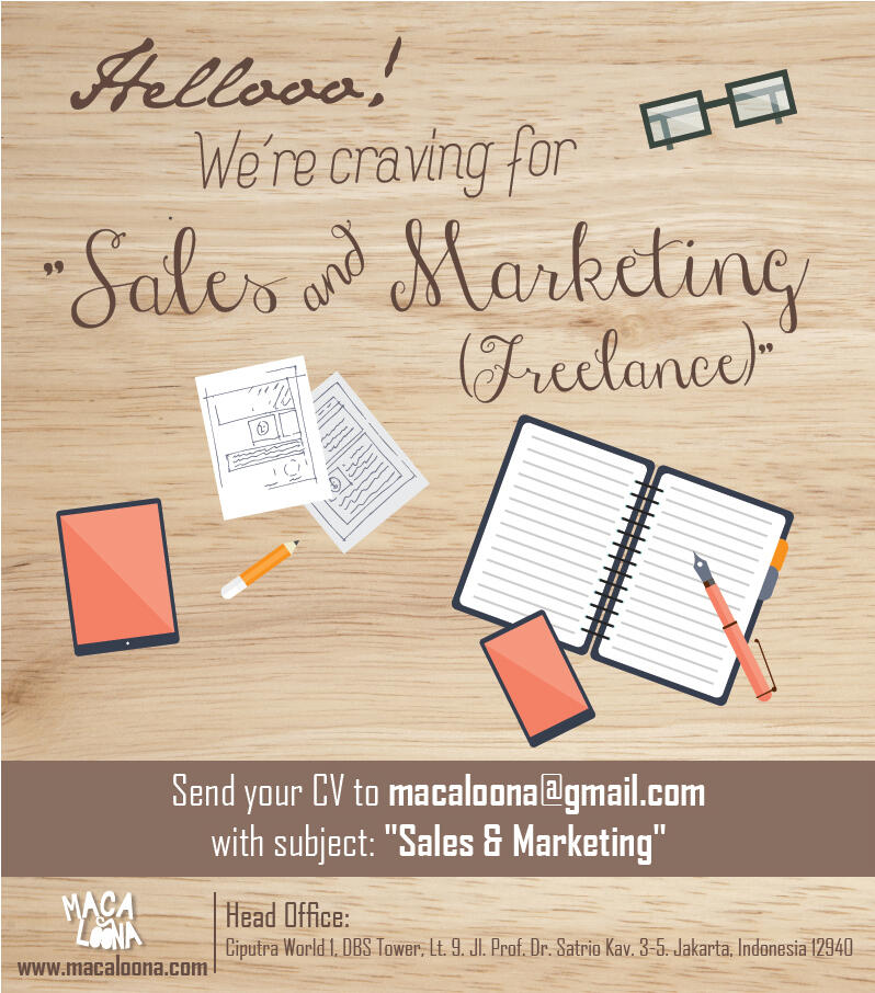 Sales &amp; Marketing (Freelance/Part Time) Needed. (JABODETABEK dan BANDUNG)