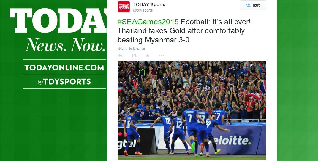 Sepak Bola SEA Games 2015 : Thailand (Emas), Myanmar (Perak) Dan Vietnam (Perunggu)