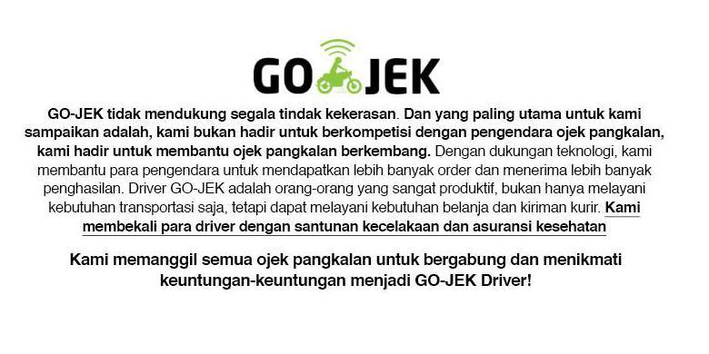 Tukang Ojek &quot;GOJEK&quot; yang ditindas tukang Ojek