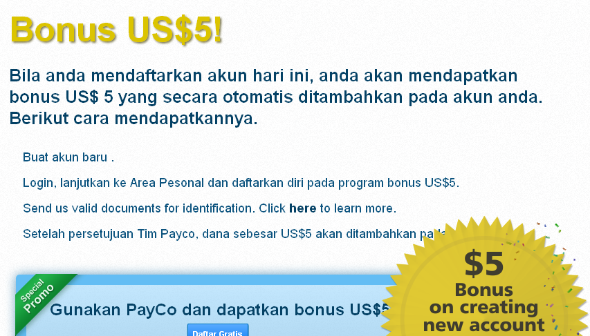 # Pay.Co - New Payment Processor, FREE $5 promo, Sdh bisa utk depo di Insta gan