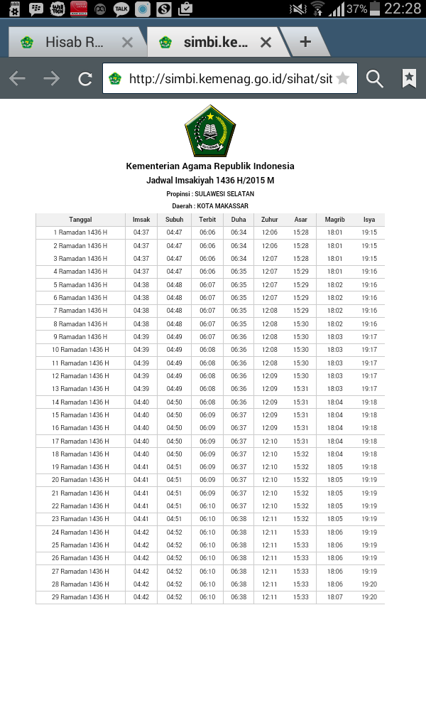 Request Jadwal Imsakiyak masuk sini gan!