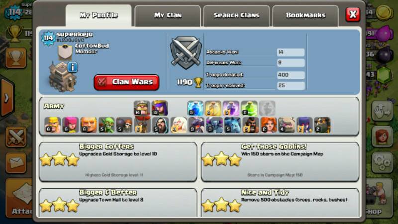 Th 9 Max def, Max Troops