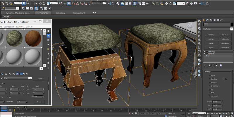 Architectural - Int - Chair Modeling 01 - UV n Texturing