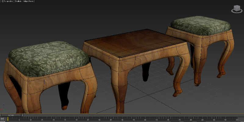 Architectural - Int - Chair Modeling 01 - UV n Texturing
