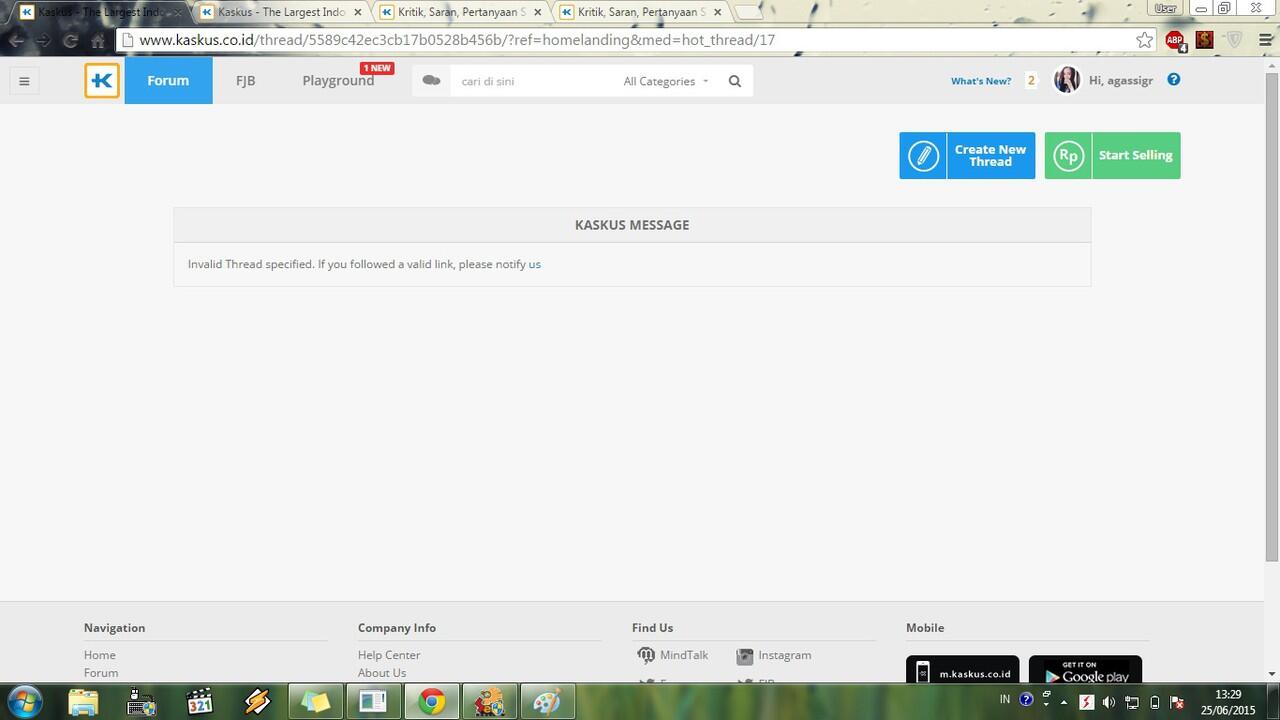 Tiap buka last page selalu Invalid Thread specified
