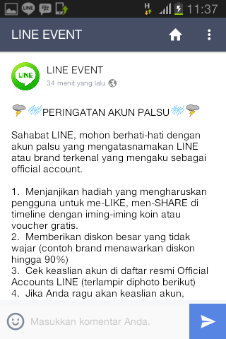 SURAT TERBUKA UNTUK PENGGUNA LINE,BAGI PENGGUNA LINE WAJIB MASUK