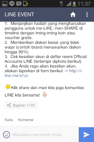 SURAT TERBUKA UNTUK PENGGUNA LINE,BAGI PENGGUNA LINE WAJIB MASUK