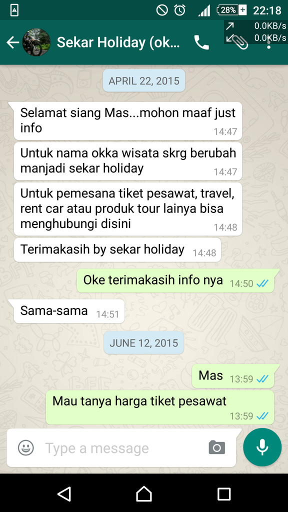PENIPUAN TIKET PESAWAT, a.n INES ERMERAWAN ngaku dari SEKAR HOLIDAY MALANG