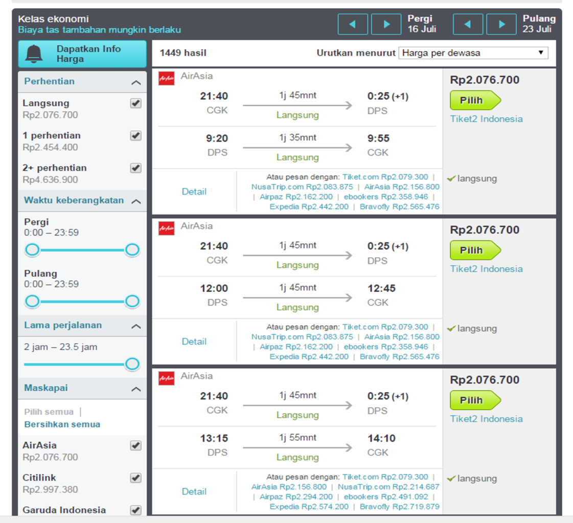 Harga di Skyscanner