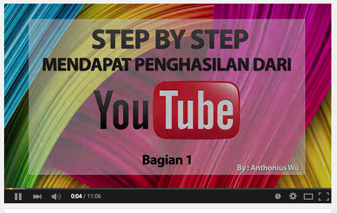 Cara nyari duit lewat Youtube. belajar pake videonya nich..