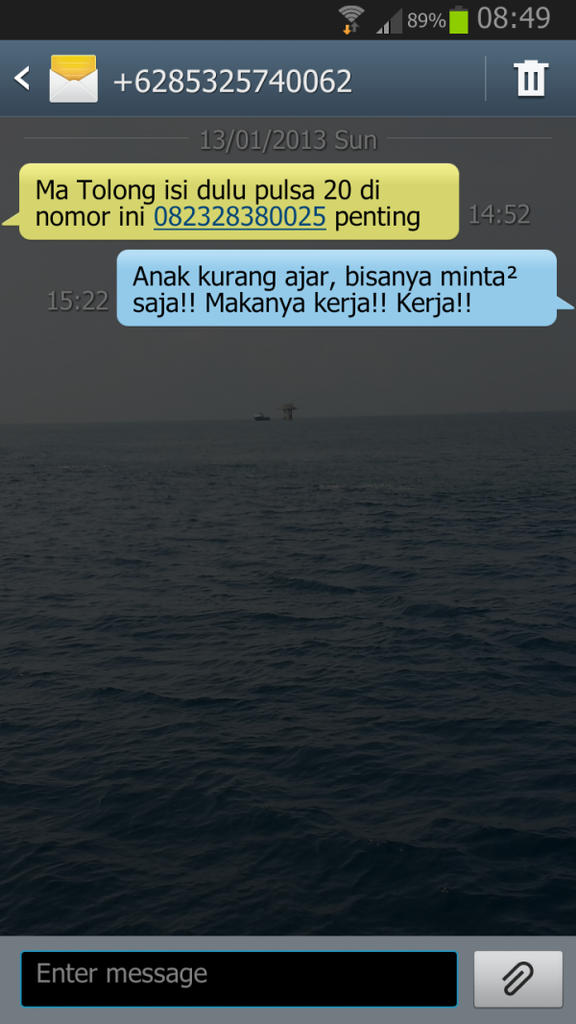balasan buat si penipu sms (ngakak)