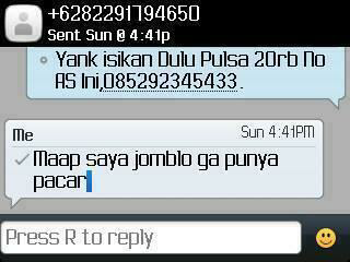 balasan buat si penipu sms (ngakak)