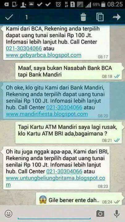 balasan buat si penipu sms (ngakak)