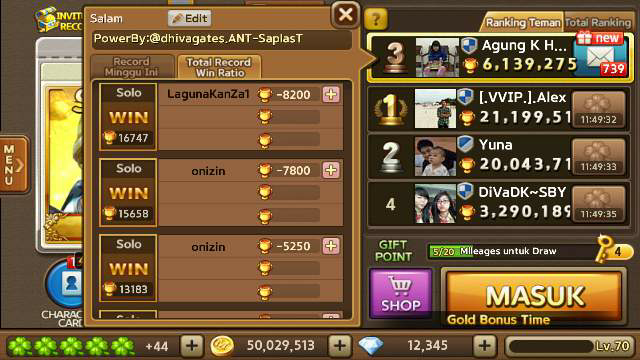 ID Get Rich aka Getrich Lv.70|Tricia S+30|SheepDiana S+30|Pendant S Rata|Joki Diamond