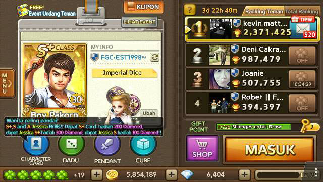 ID Get Rich aka Getrich Lv.70|Tricia S+30|SheepDiana S+30|Pendant S Rata|Joki Diamond