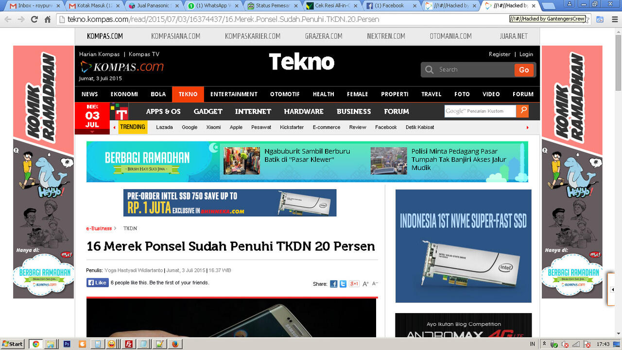 Kompas Tekno di Hack Gantengerscrew gan...