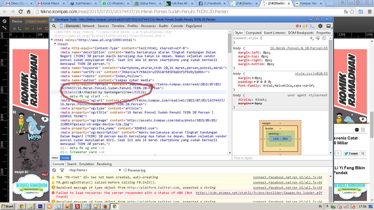 Kompas Tekno di Hack Gantengerscrew gan...