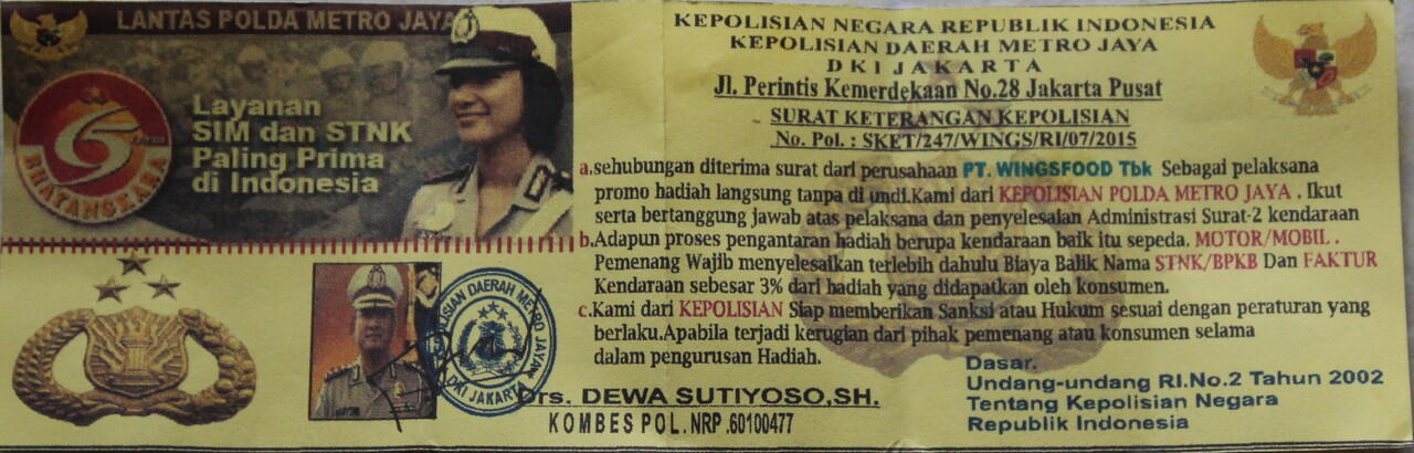 &#91;HATI-HATI&#93; Awas Gan, Penipuan yang Mengatasnamakan PT WingsFood Indonesia