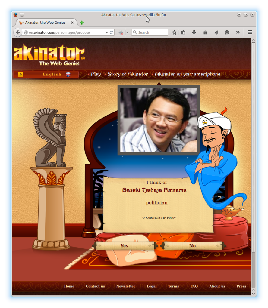 Akinator, Web Genius yang bisa menebak character yang Anda pikirkan