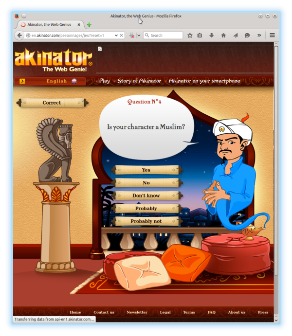 Akinator, Web Genius yang bisa menebak character yang Anda pikirkan.