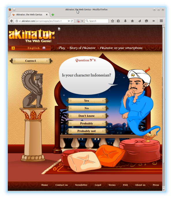 Akinator, Web Genius yang bisa menebak character yang Anda pikirkan