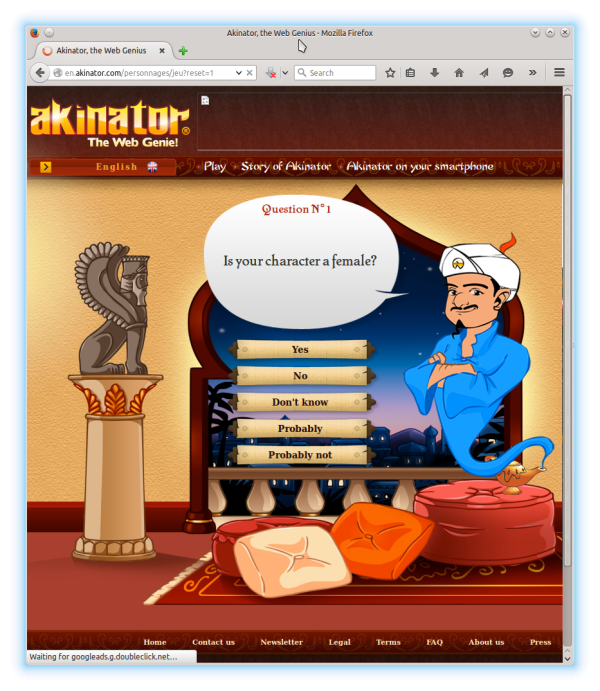 Akinator, Web Genius yang bisa menebak character yang Anda pikirkan