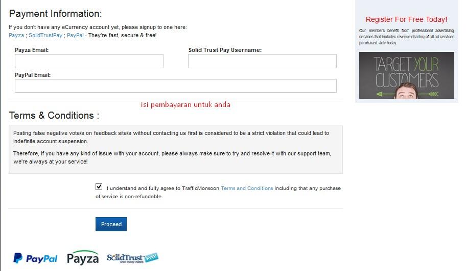 Cara dan bukti mendapatkan Dollar dari PTC Trafficmonsoon dengan Cepat