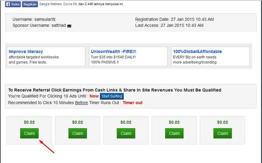 Cara dan bukti mendapatkan Dollar dari PTC Trafficmonsoon dengan Cepat
