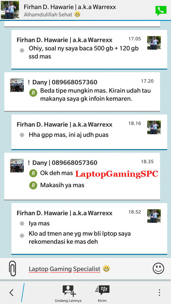 Testimonial dan Feedback > GamerJakarta.com - Laptop Gaming Specialist