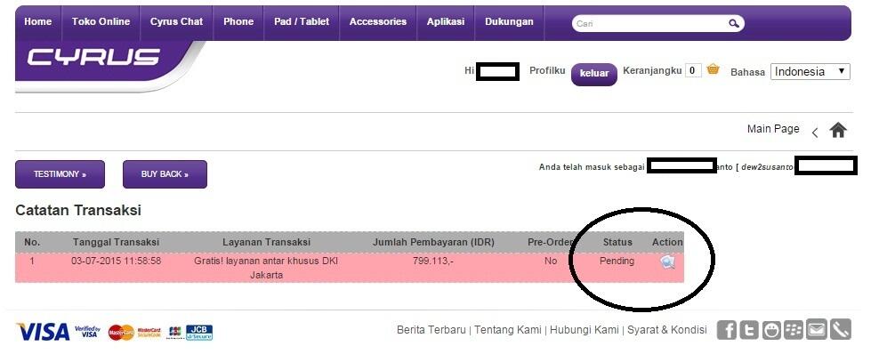 KECEWA DENGAN PEMBELIAN LEWAT CYRUSPAD.COM