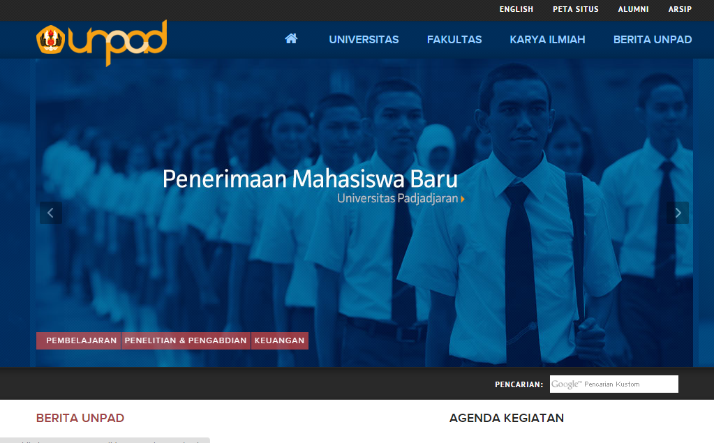 5 Universitas papan atas Indonesia yang memakai CMS Wordpress untuk laman websitenya.