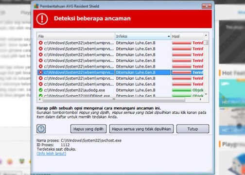 MASUK GAN, Komputer saya kena virus atau mungkin malware yang namanya Luhe.Gen.B