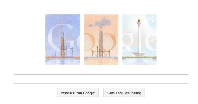 Google Doodle Hari Ini Rayakan Ulang Tahun Ke-40 Monas Gan