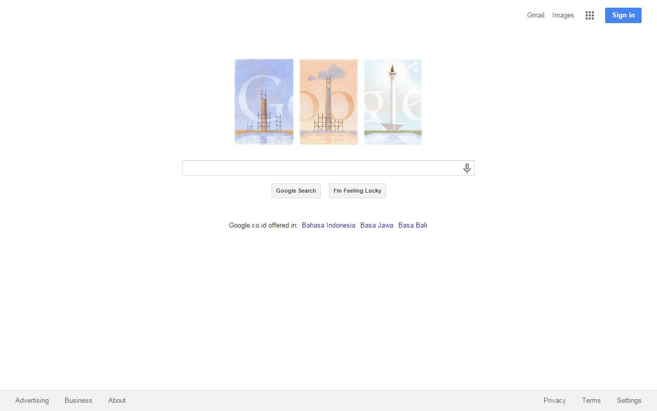 40th Anniversary Monas nampang di doodle google #wow