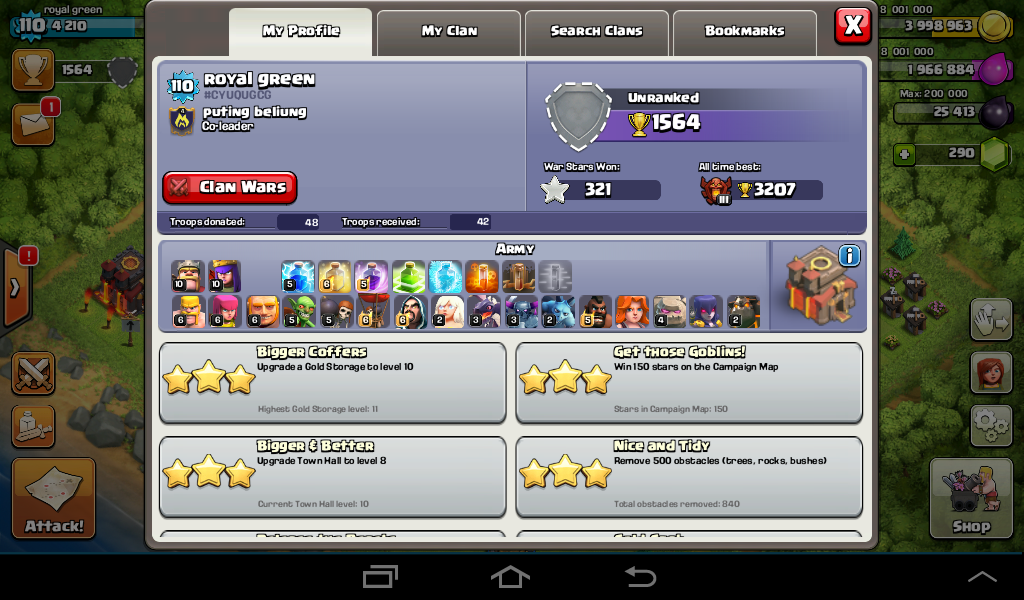 ACCOUNT CLASH OF CLANS TH 10 LEV 110 (EDISI PENSIUN)