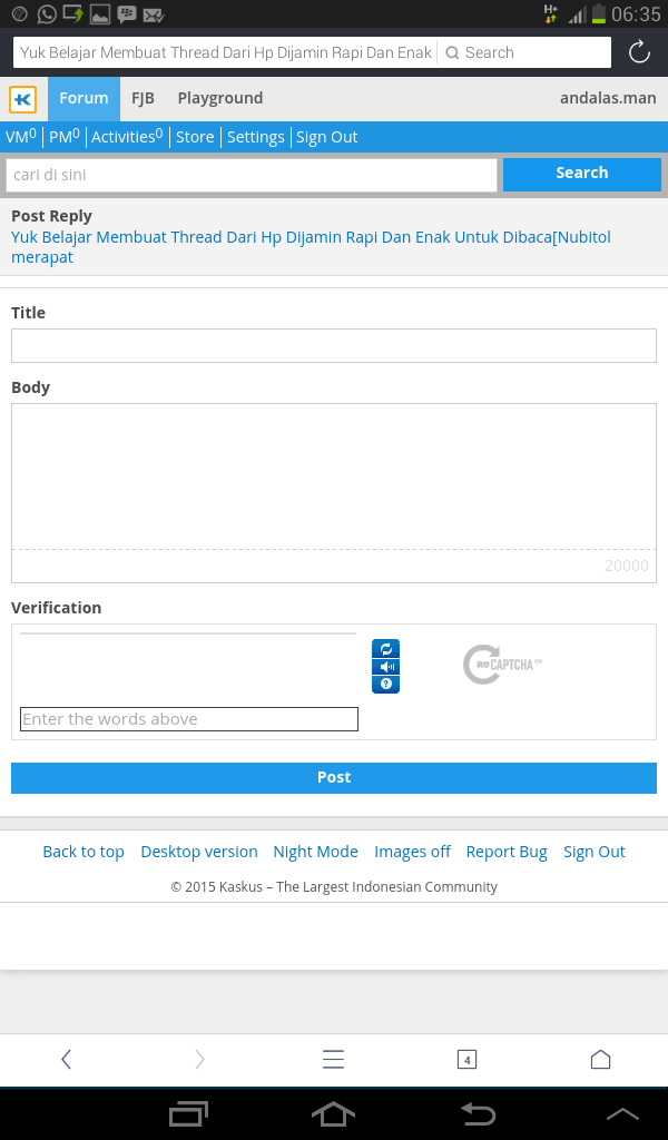 Kaskus versi mobile