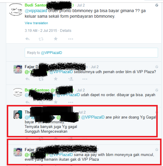 Pembatalan Secara Sepihak Oleh VIPPLAZA (PROMO BBMMONEY) Penipuankah ??