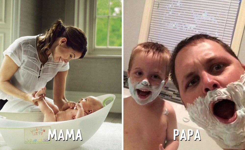 Perbandingan Ayah dan Ibu ketika Mengurus Anak