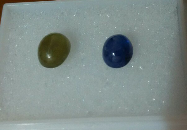 Blue Sapphire and Green Chalcedony