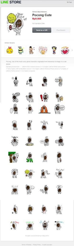 Sticker LINE baru POCONG CUTE! (MASUK GANS!)