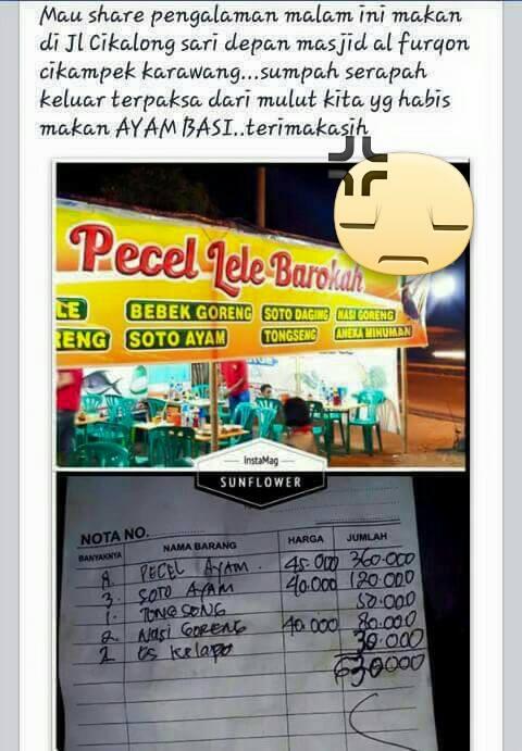 ATI2, JANGAN MAKAN KLO GA ADA DAFTAR HARGA DI MENU KALO GA MAU SEPERTI INI!!