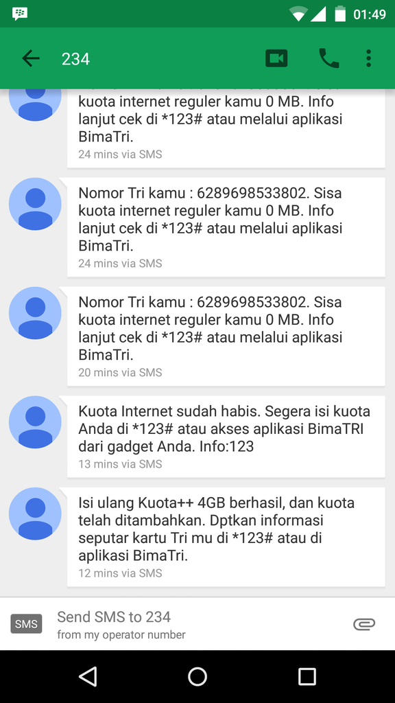 Produk Internet Kuota voucher TRI / INdosat / telkomsel murah dan banyak Testi!!!